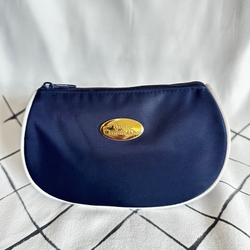 Dior Midnight Blue Cosmetic Case with Gold Accent